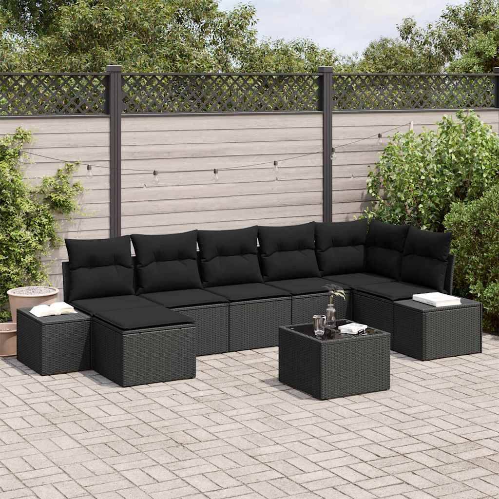 ComfortXL - Salon de jardin modulable 8 pièces en polyrotin pour 7 convives Noir – ComfortXL Outdoor Living - Image 1