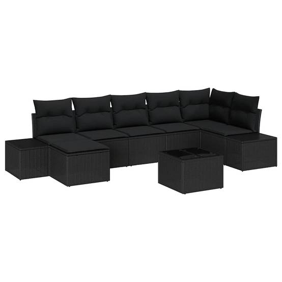 ComfortXL - Salon de jardin modulable 8 pièces en polyrotin pour 7 convives Noir – ComfortXL Outdoor Living - Image 2