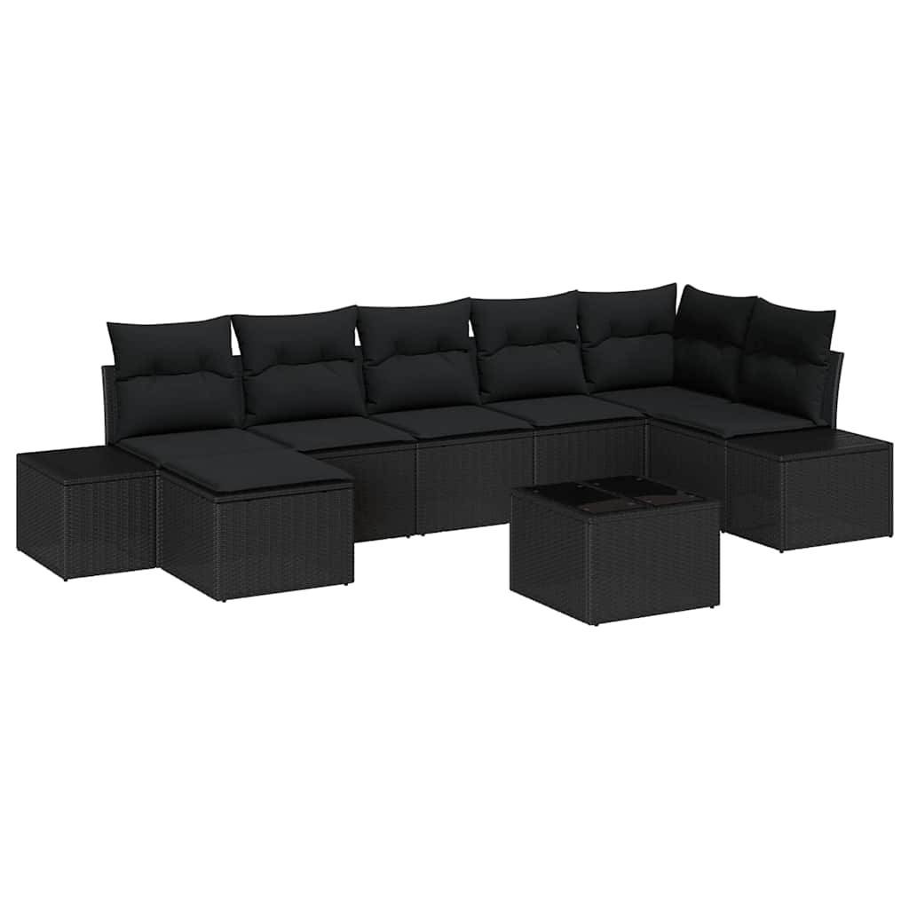 ComfortXL - Salon de jardin modulable 8 pièces en polyrotin pour 7 convives Noir – ComfortXL Outdoor Living - Image 2