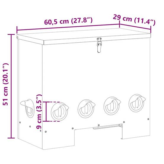 Lot de 2 Nourrisseurs Hauts Galva Poule 25kg Argent - ComfortXL Outdoor Living - Image 7