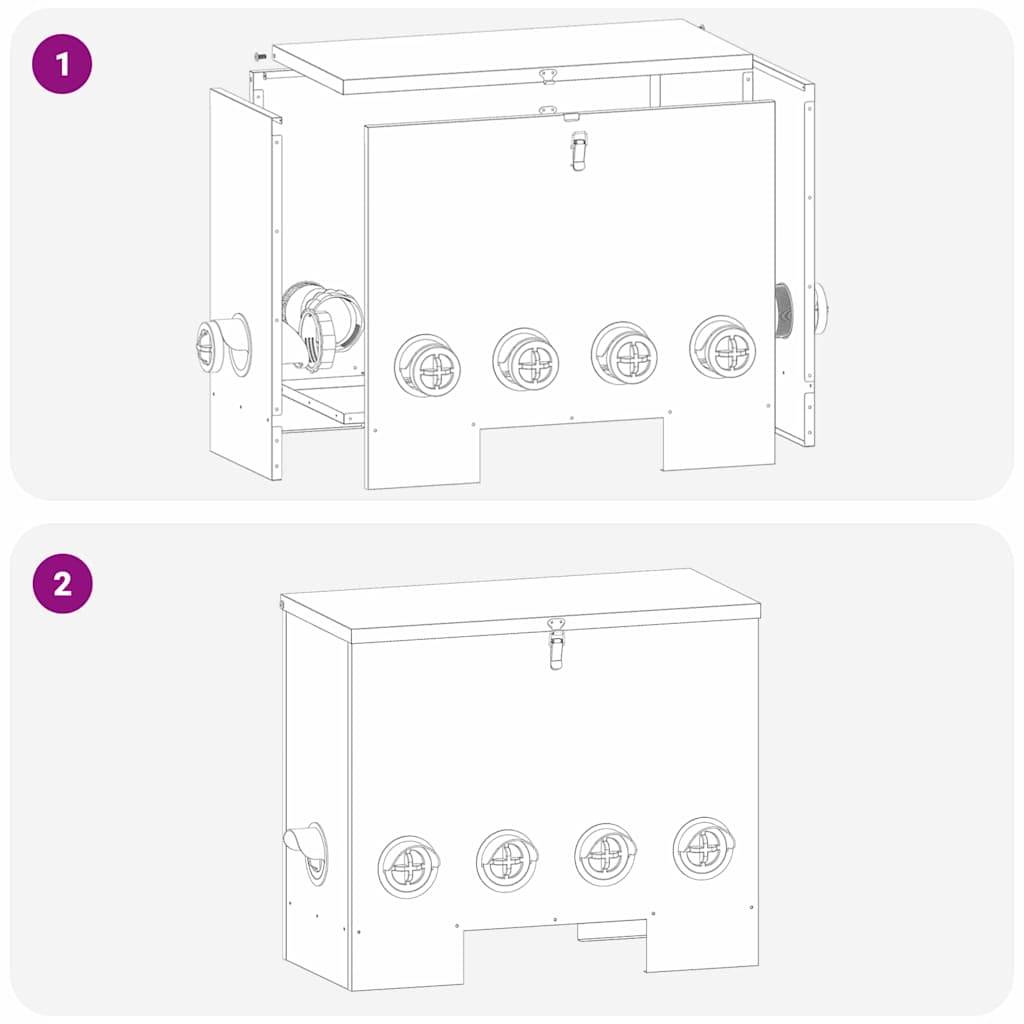 Lot de 2 Nourrisseurs Hauts Galva Poule 25kg Argent - ComfortXL Outdoor Living - Image 5
