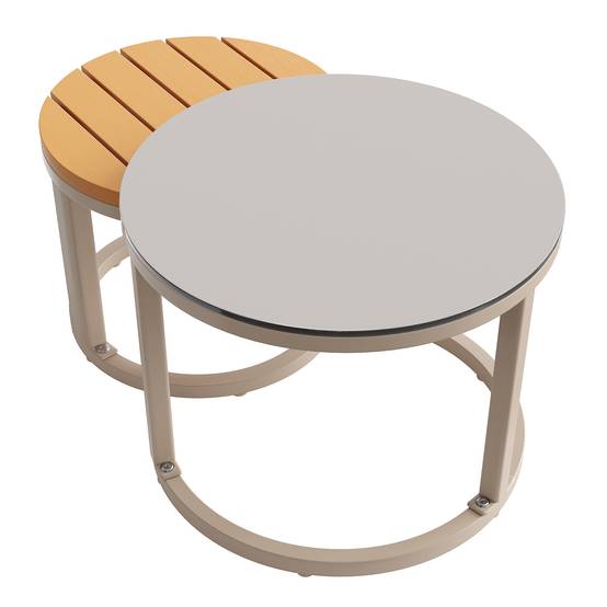 Salon de jardin pour 5-6 personnes avec pieds réglables, coussins imperméables et amovibles, tous les coussins sont inclus, beige - Image 8