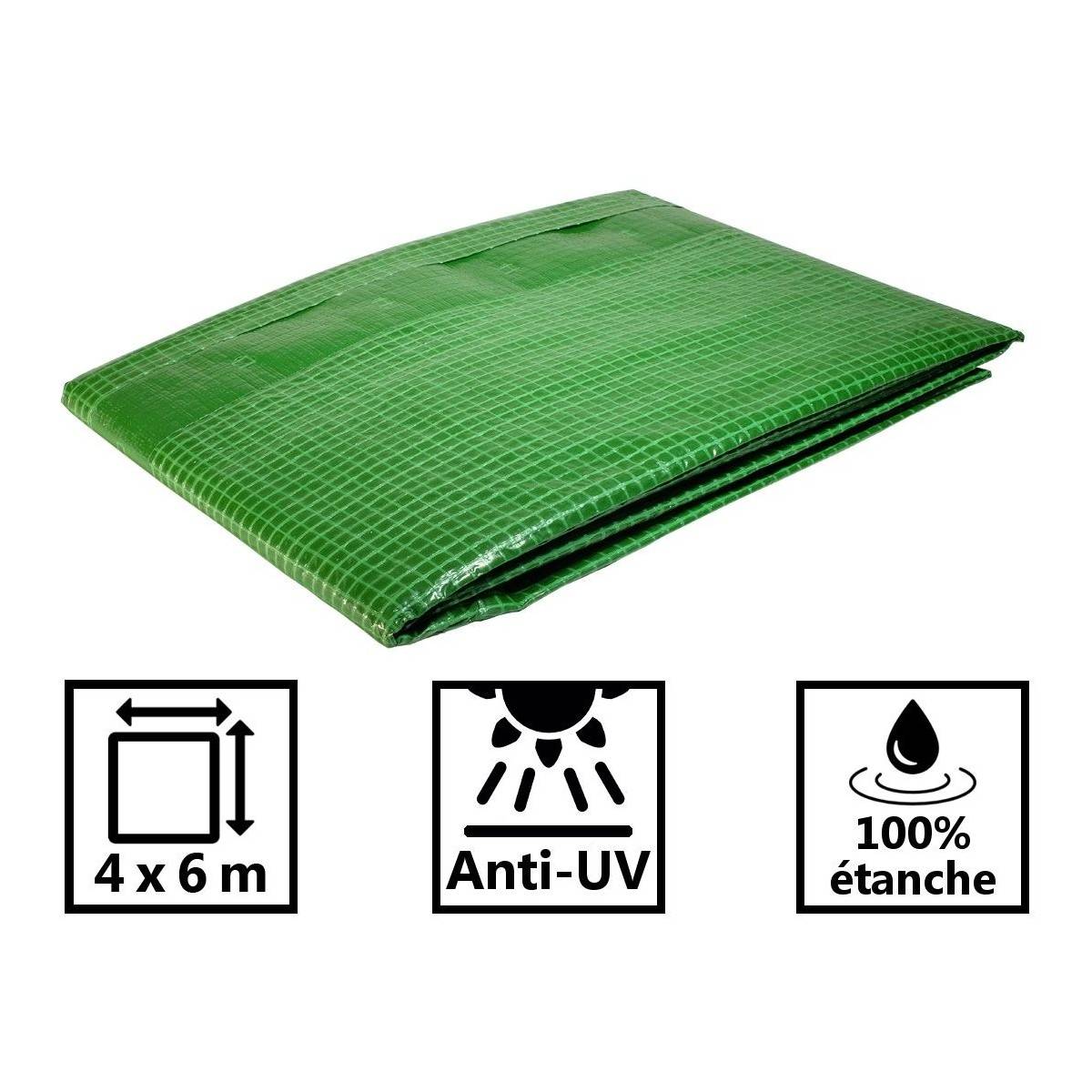 Tecplast - Toile de protection 4 x 6 m Verte Pergola et tonnelle 170g/m² Polyéthylène KZ GARDEN - Imagen 2