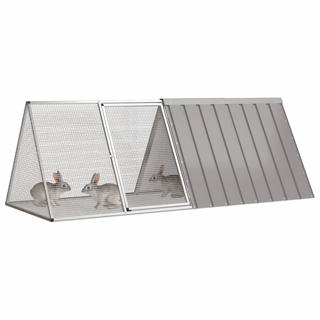 Vidaxl - Cage pour lapin Gris 201,5x80,5x71 cm Acier galvanisé vidaXL 171538 - Image 2