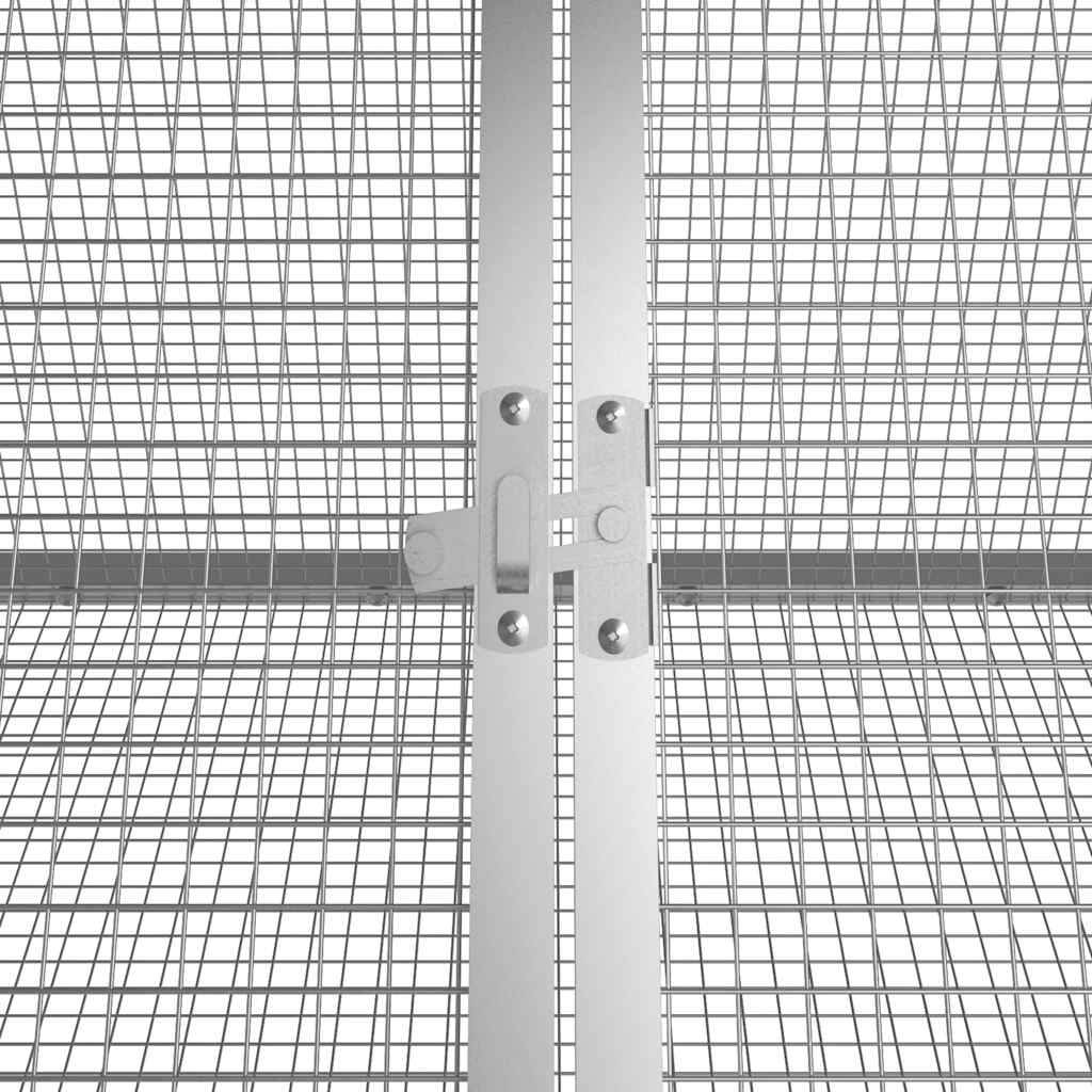 Vidaxl - Cage pour lapin Gris 201,5x80,5x71 cm Acier galvanisé vidaXL 171538 - Image 4