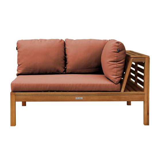 Oviala - Canapé droit de jardin bas en bois d'eucalyptus terracotta Maupiti - Oviala - Imagen 4