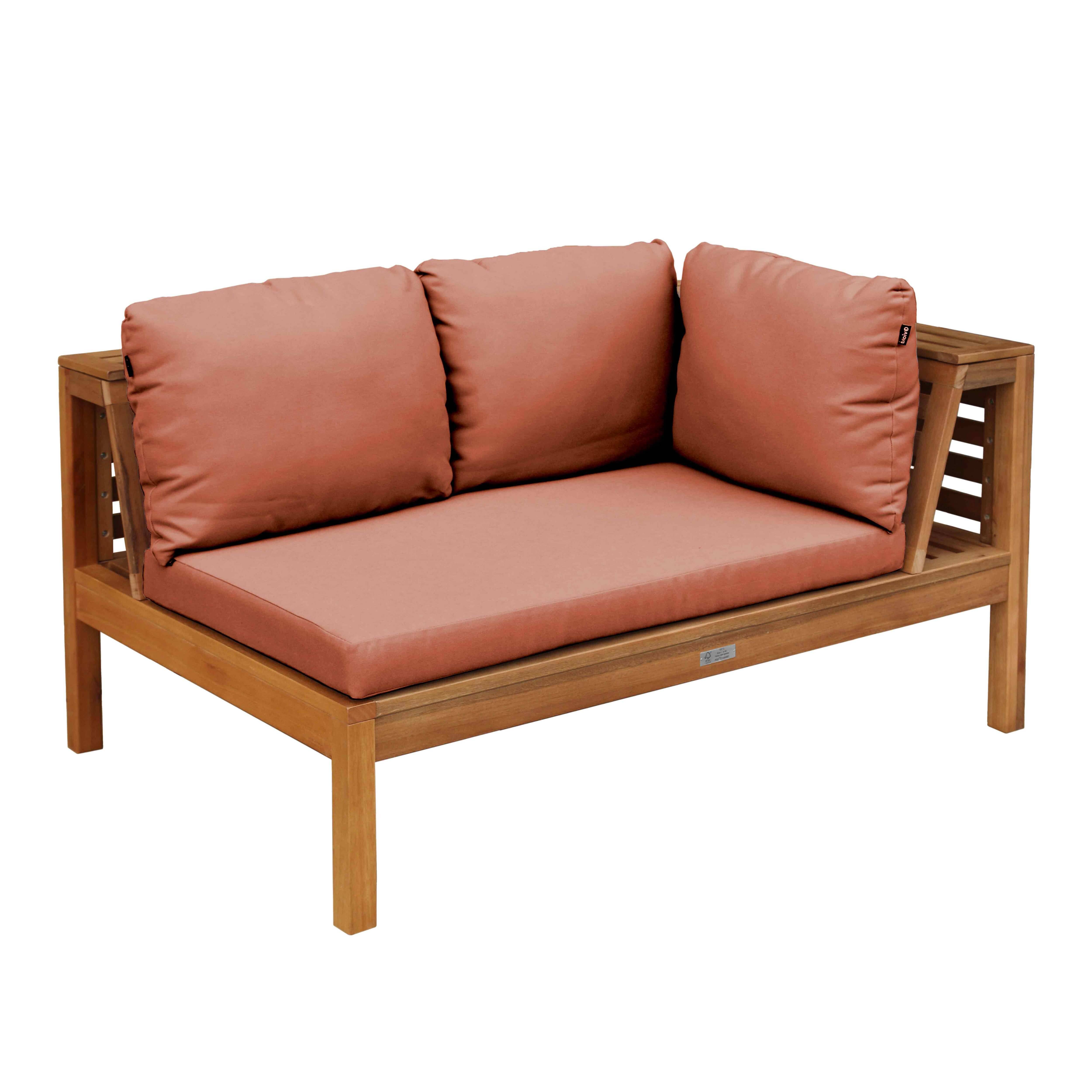 Oviala - Canapé droit de jardin bas en bois d'eucalyptus terracotta Maupiti - Oviala - Imagen 1