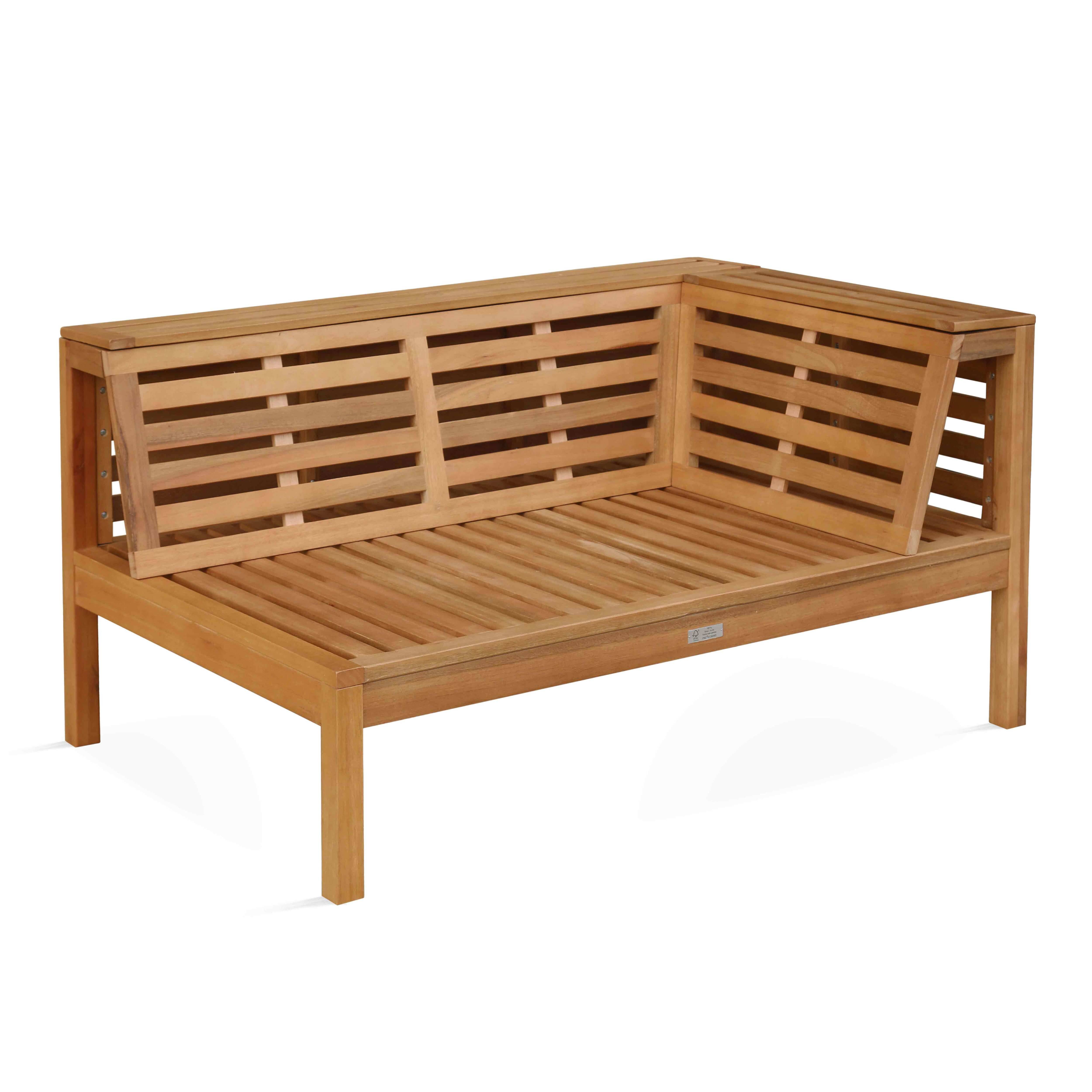 Oviala - Canapé droit de jardin bas en bois d'eucalyptus terracotta Maupiti - Oviala - Imagen 3