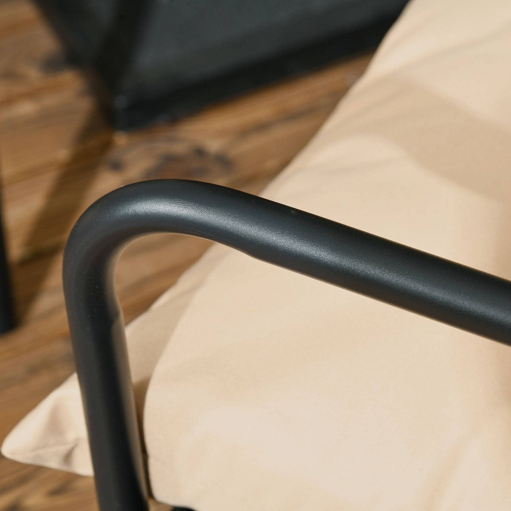 ComfortXL - Salon de jardin acier terrasse 4 personnes table carrée coussins noir - ComfortXL Outdoor Living - Image 10