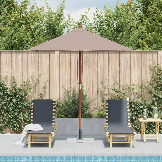 PANGIVO - Parasol extérieur avec mât en bambou, taupe, 150 x 200 x 235 cm - PANGIVO - Image 3