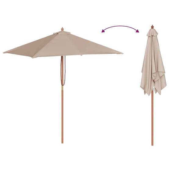 PANGIVO - Parasol extérieur avec mât en bambou, taupe, 150 x 200 x 235 cm - PANGIVO - Image 6