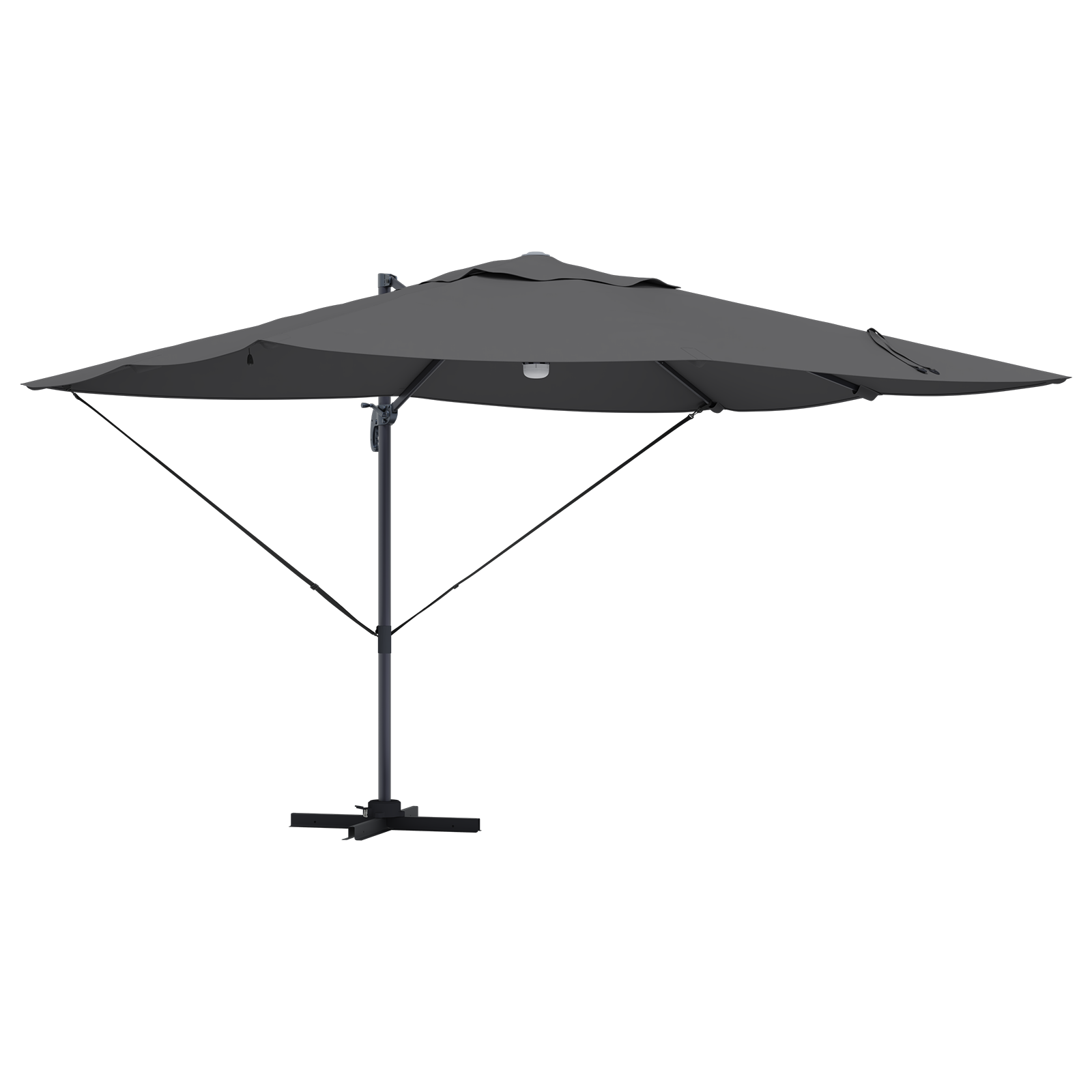 Parasol Déporté de jardin - Parasol d'extérieur - Anthracite Anthracite Polyester Grand - Image 1