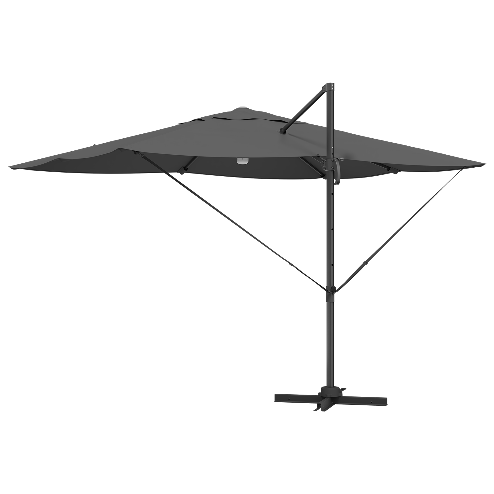 Parasol Déporté de jardin - Parasol d'extérieur - Anthracite Anthracite Polyester Grand - Image 7
