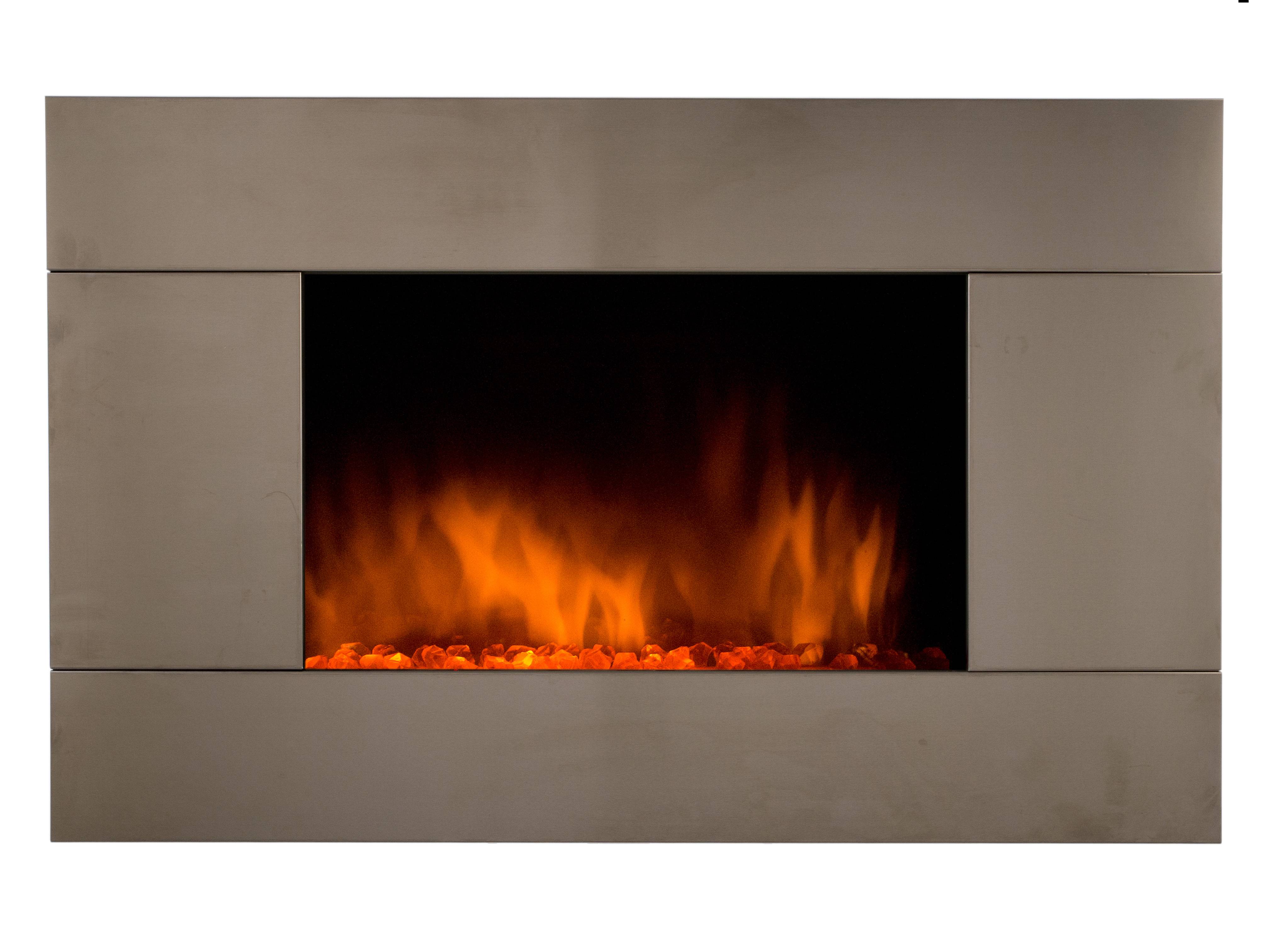 Cheminée électrique Murale Pure Inox 90 cm Effet Flammes LED Chemin'Arte - Imagen 1