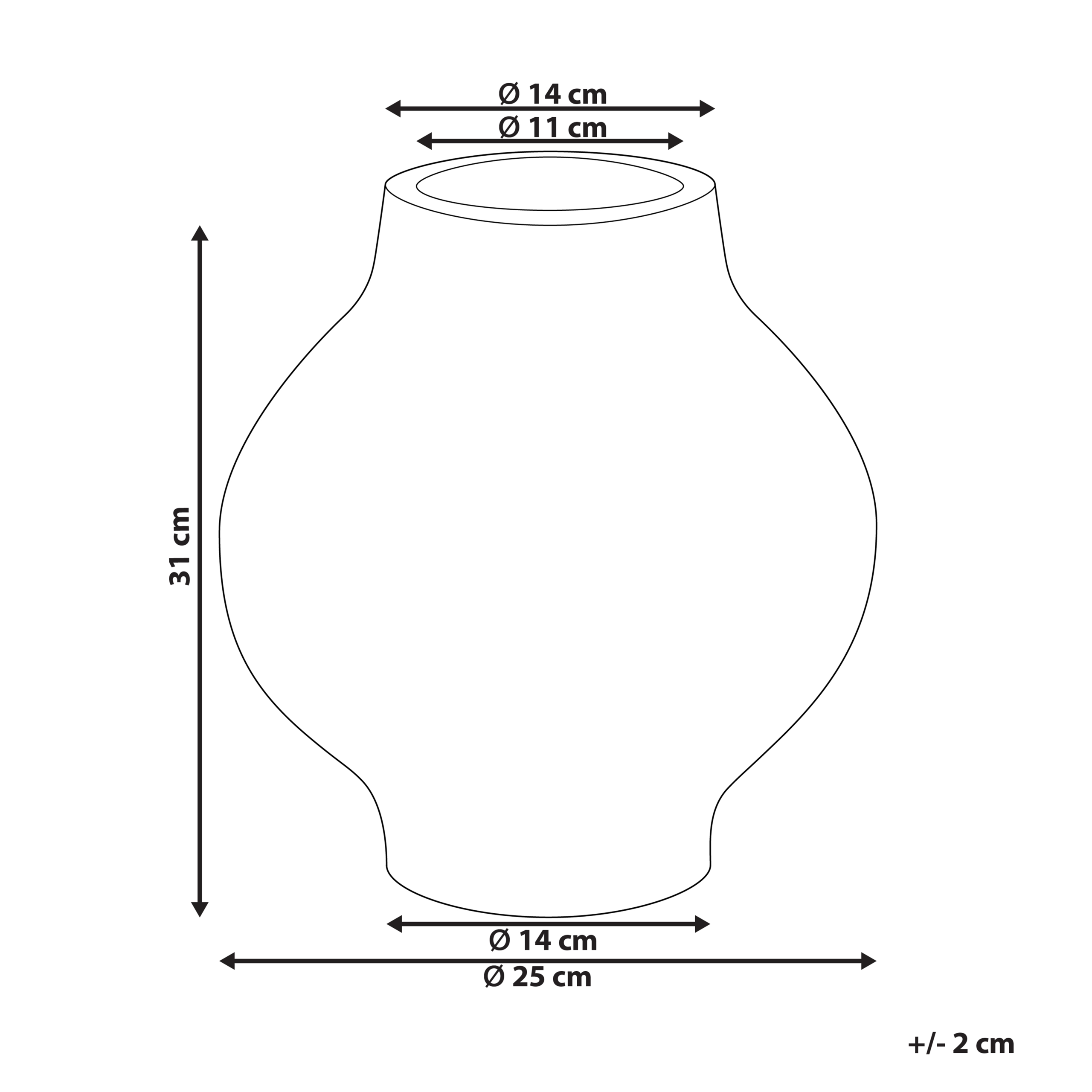 Beliani - Vase à fleurs Terre cuite Taupe MAGAN - 25x25x31- Beliani - Image 3