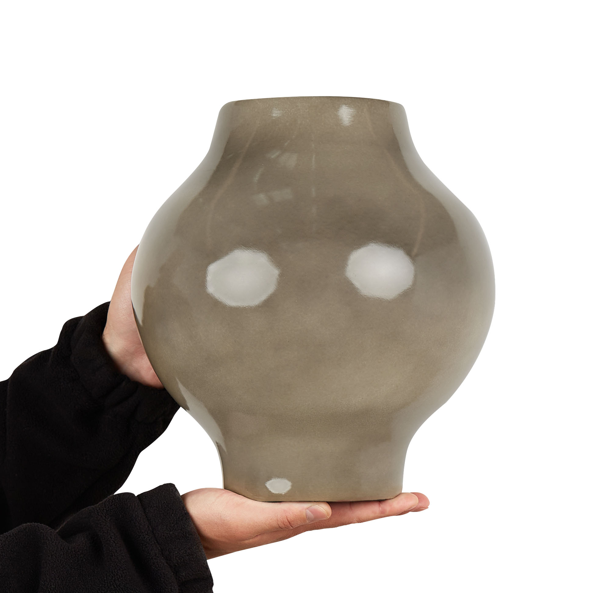 Beliani - Vase à fleurs Terre cuite Taupe MAGAN - 25x25x31- Beliani - Image 4