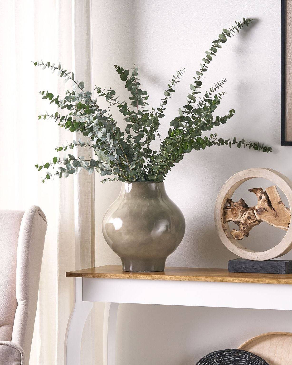 Beliani - Vase à fleurs Terre cuite Taupe MAGAN - 25x25x31- Beliani - Image 1