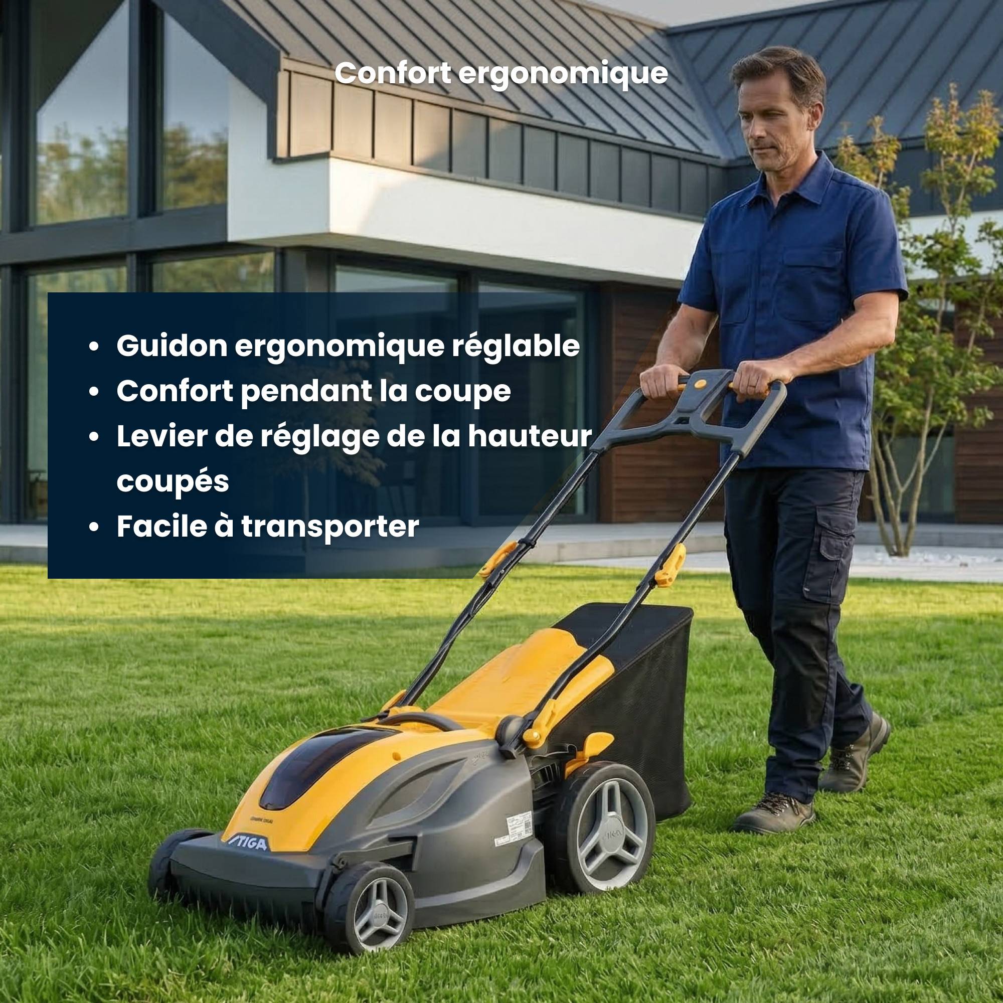 Stiga - Tondeuse Combi 344e Kit, 48V, largeur 42 cm, guidon réglable - STIGA - Image 5