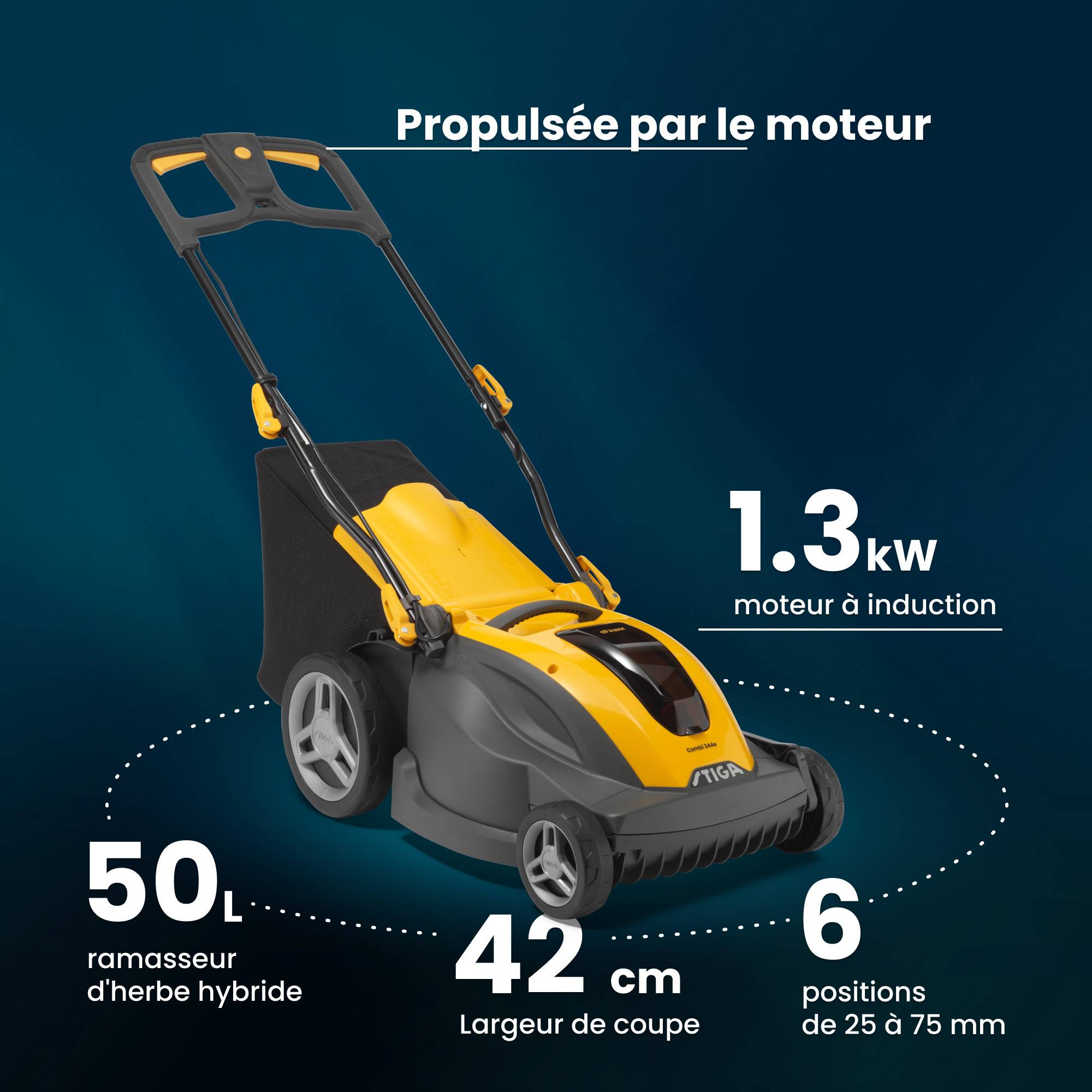 Stiga - Tondeuse Combi 344e Kit, 48V, largeur 42 cm, guidon réglable - STIGA - Image 7