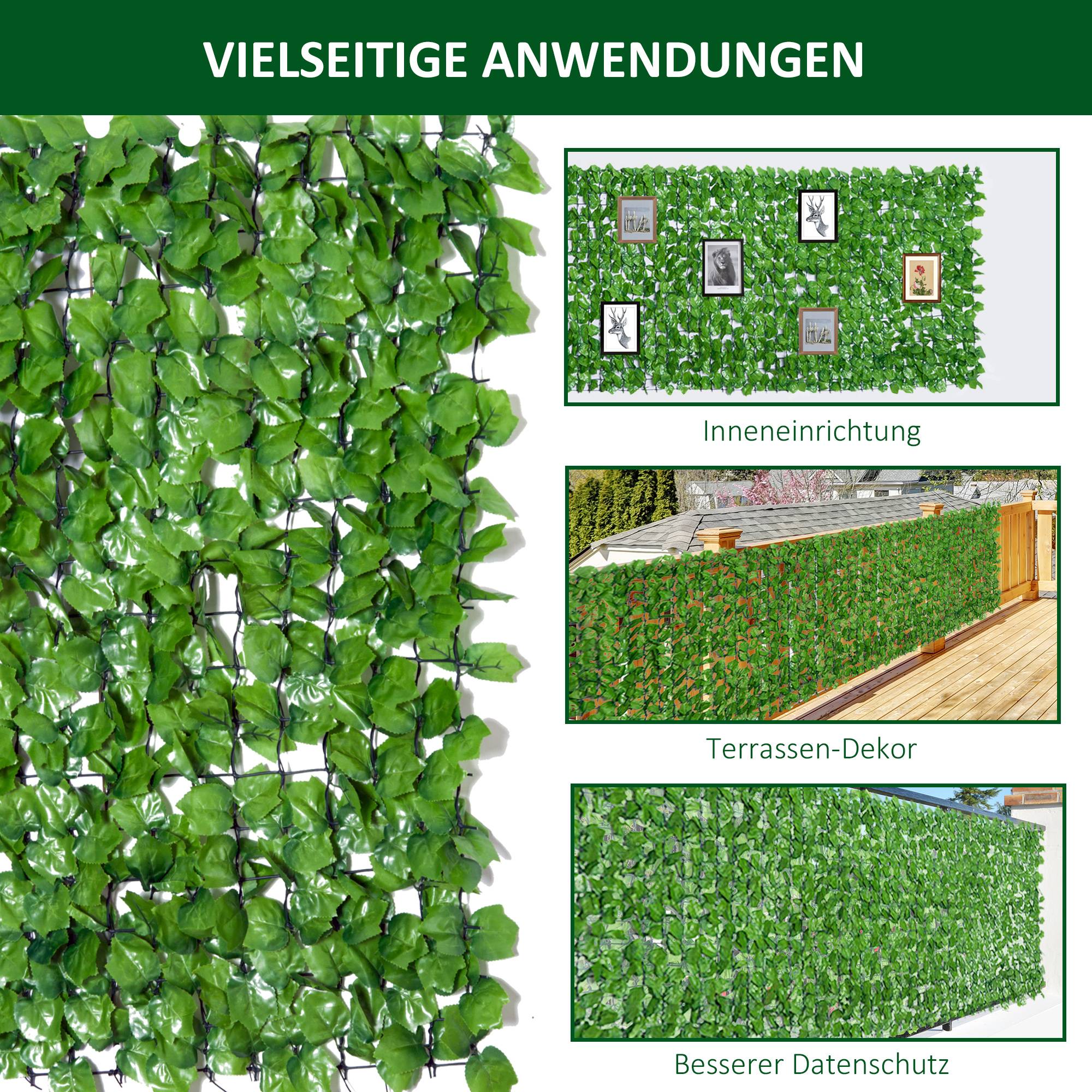ComfortXL - Brise-vue haie artificielle PE 300 x 100 cm vert clair balcon terrasse occultation feuillage résistant UV - Image 5