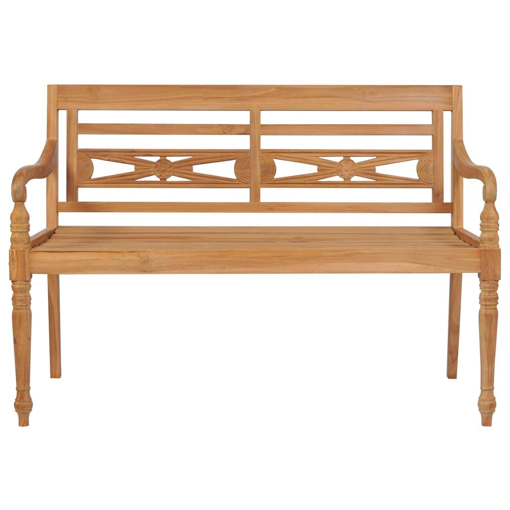 Helloshop26 - Banc de jardin meuble de patio d'extérieur terrasse avec coussin rouge 120 cm bois de teck massif - Imagen 3