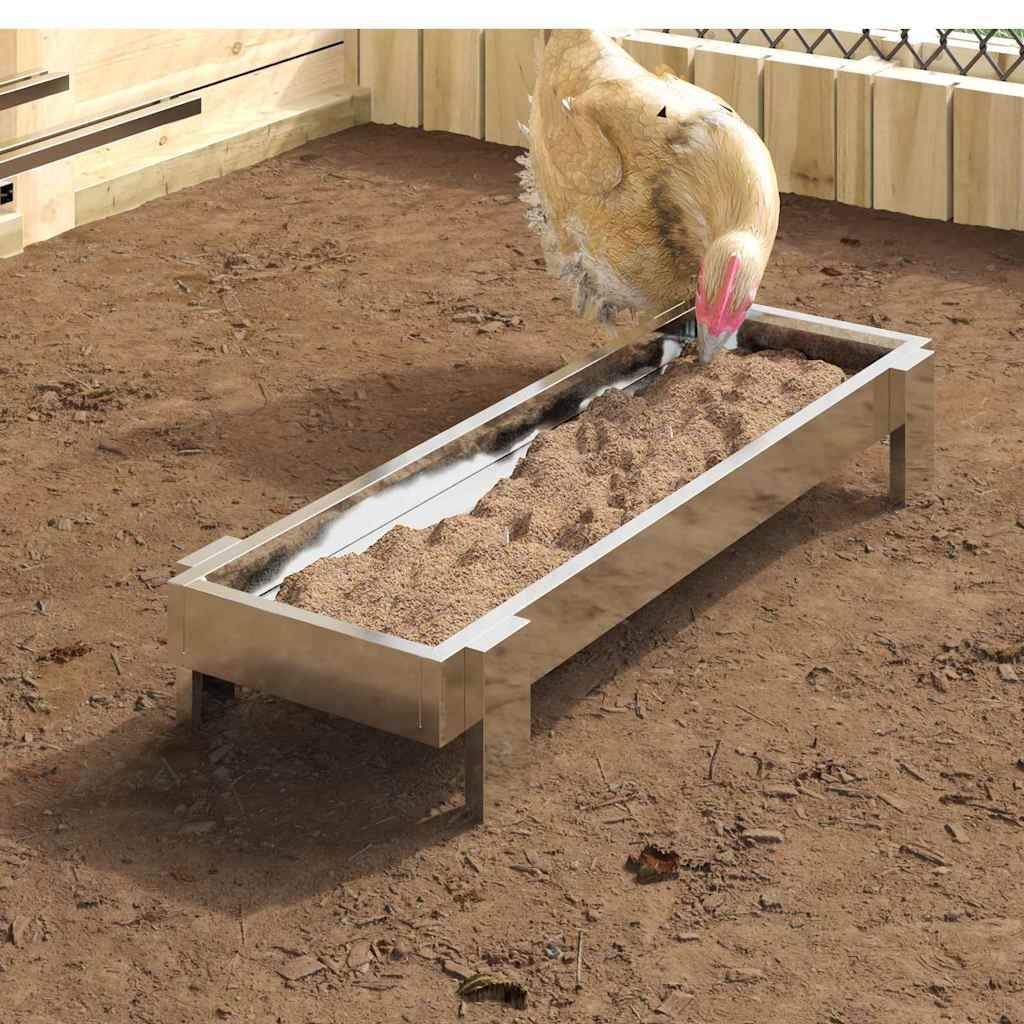Vidaxl - Bac de nourrissage pour poules Argent 80 x 28 x 13.5 cm vidaXL 874623 - Image 1