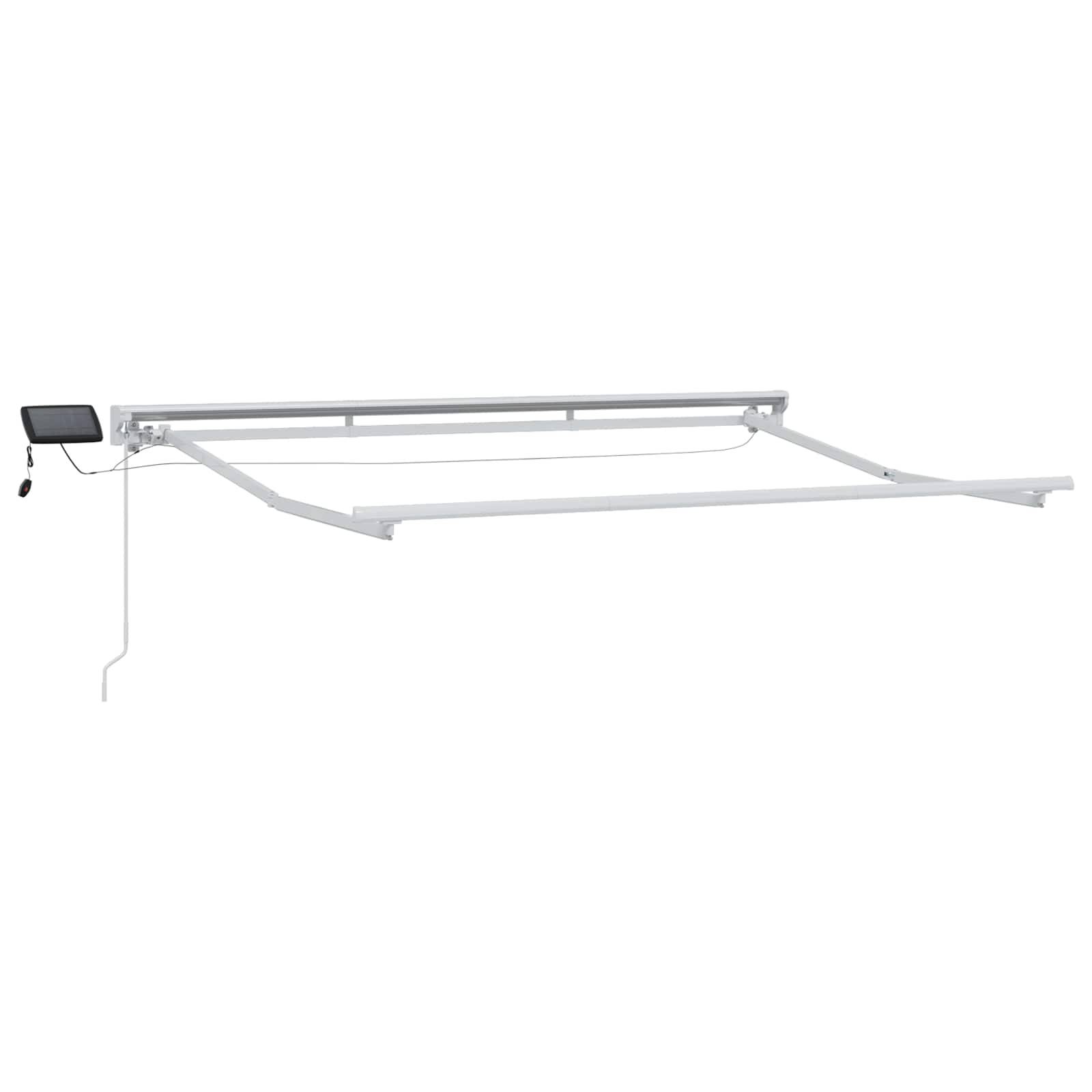 ComfortXL - Store banne manuel LED aluminium terrasse ombre ajustable gris clair blanc 3x2,5m - ComfortXL Outdoor Living - Image 4