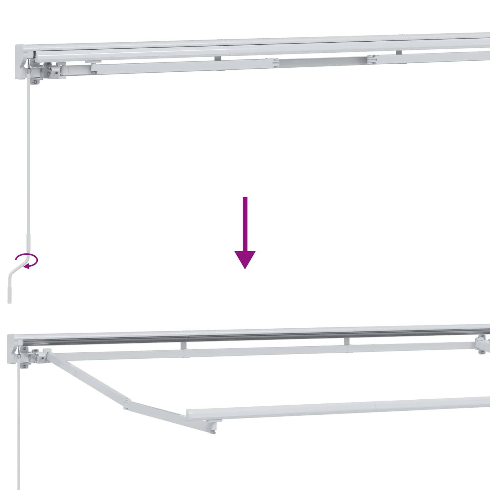 ComfortXL - Store banne manuel LED aluminium terrasse ombre ajustable gris clair blanc 3x2,5m - ComfortXL Outdoor Living - Image 7