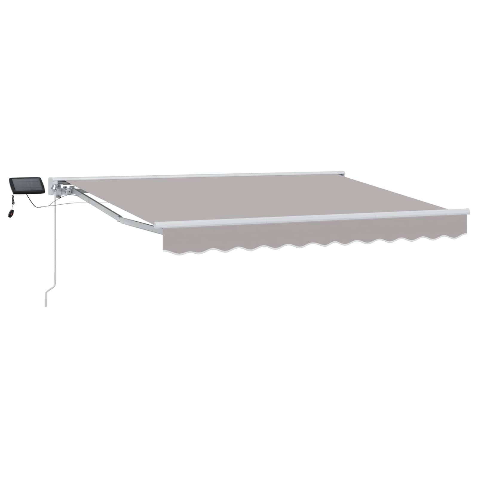 ComfortXL - Store banne manuel LED aluminium terrasse ombre ajustable gris clair blanc 3x2,5m - ComfortXL Outdoor Living - Image 2