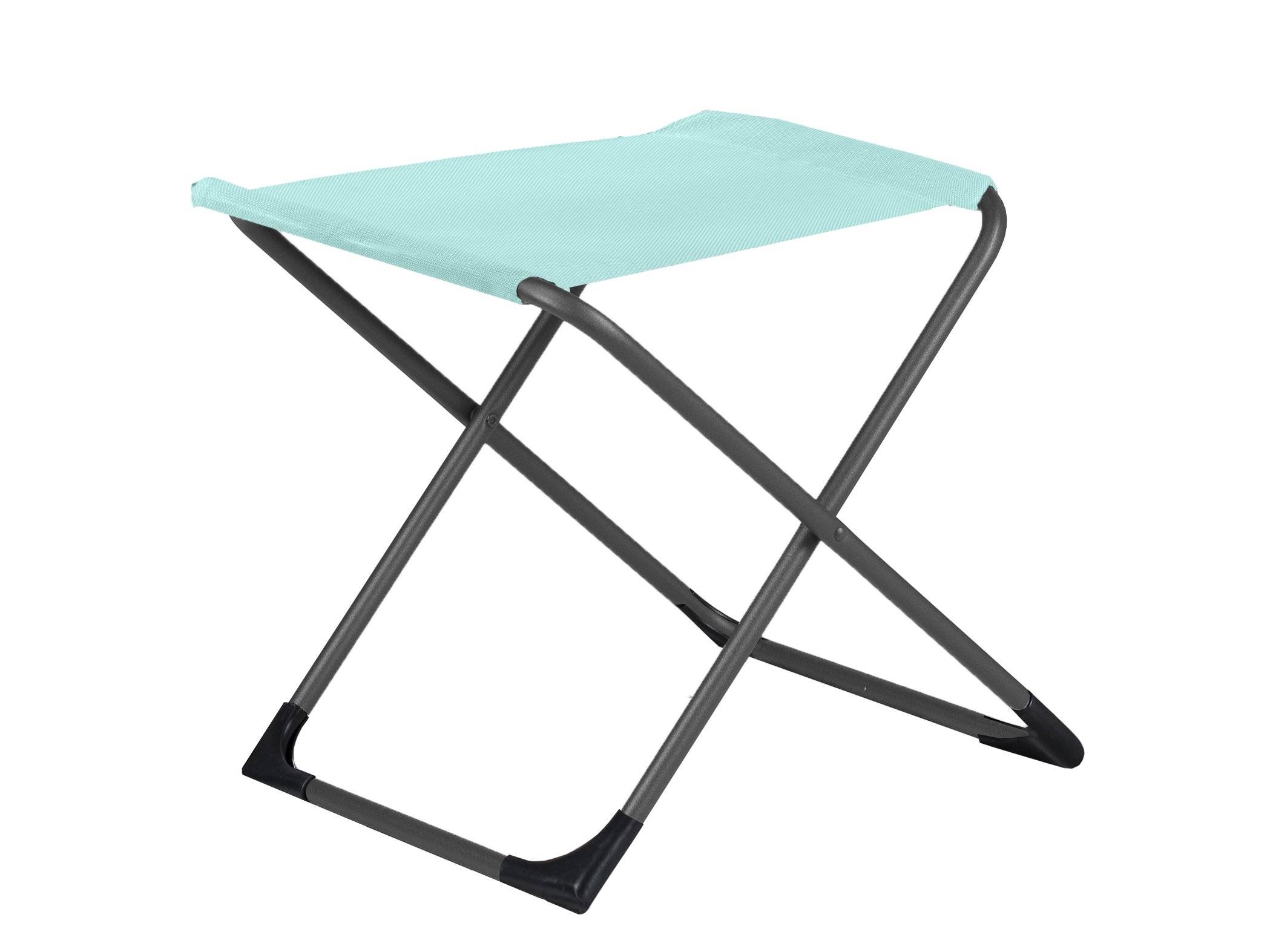 Fiam - Repose-Pieds CHICO Aluminium ANTHRACITE Texfil AQUA 49x61x42 cm FIAM