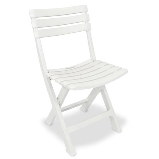 Ensemble de bistro pliable - Salon De Jardin 3 pcs Plastique Blanc MI756 - Image 3