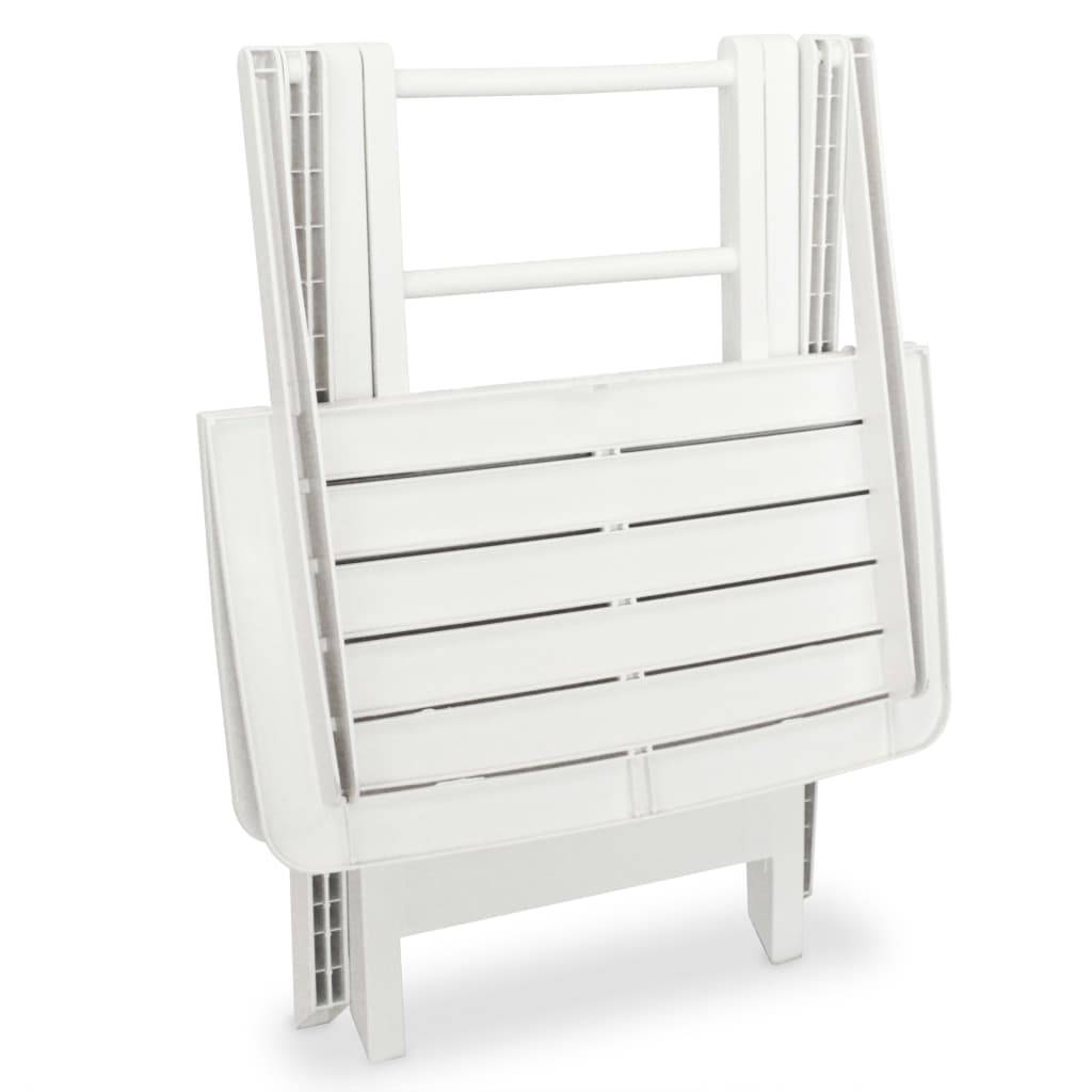 Ensemble de bistro pliable - Salon De Jardin 3 pcs Plastique Blanc MI756 - Image 7