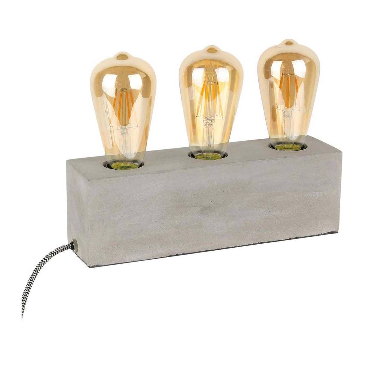 The Home Deco Light - Lampe à poser pour 3 ampoules finition ciment - Image 1