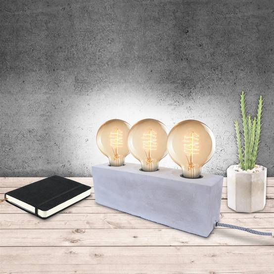 The Home Deco Light - Lampe à poser pour 3 ampoules finition ciment - Image 6