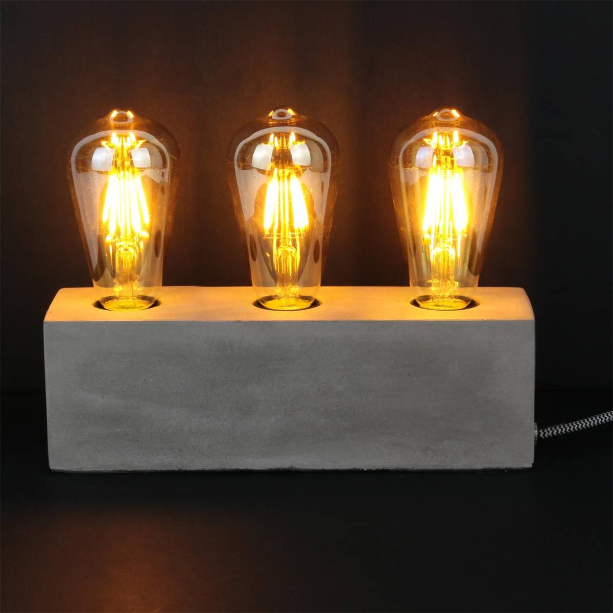 The Home Deco Light - Lampe à poser pour 3 ampoules finition ciment - Image 5