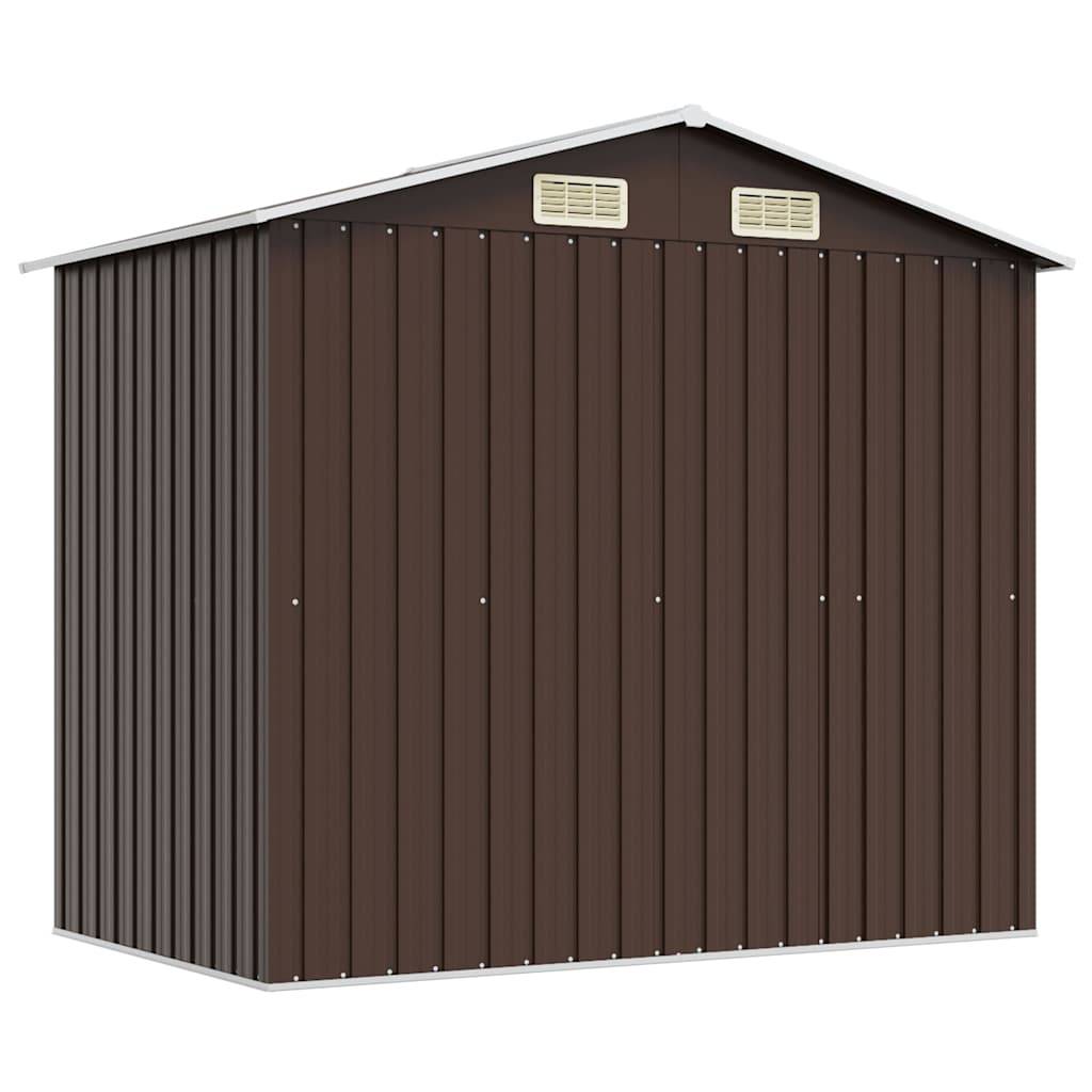 PANGIVO - Abri de jardin avec double porte coulissante - Acier galvanisé - Marron 204x132x186 cm - Surface au sol 2,31m² - PANGIVO - Image 6