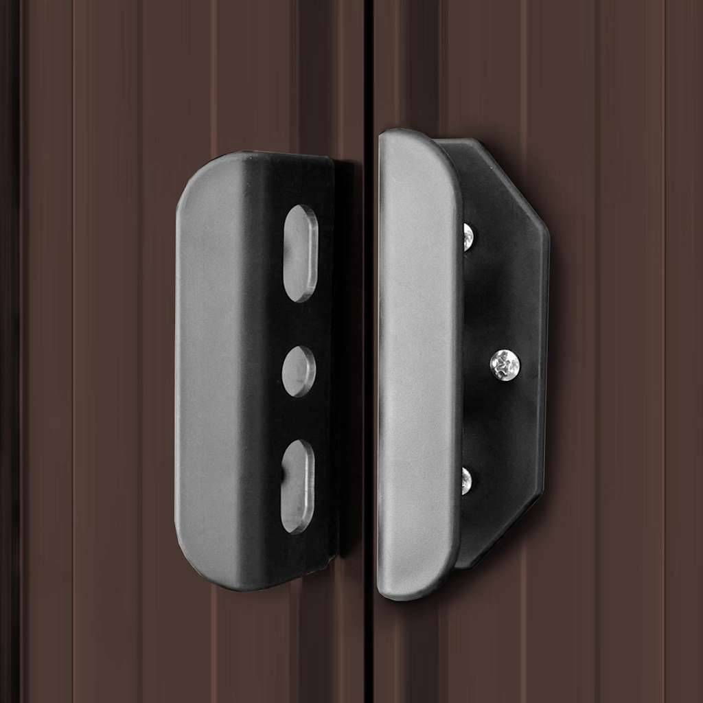 PANGIVO - Abri de jardin avec double porte coulissante - Acier galvanisé - Marron 204x132x186 cm - Surface au sol 2,31m² - PANGIVO - Image 9