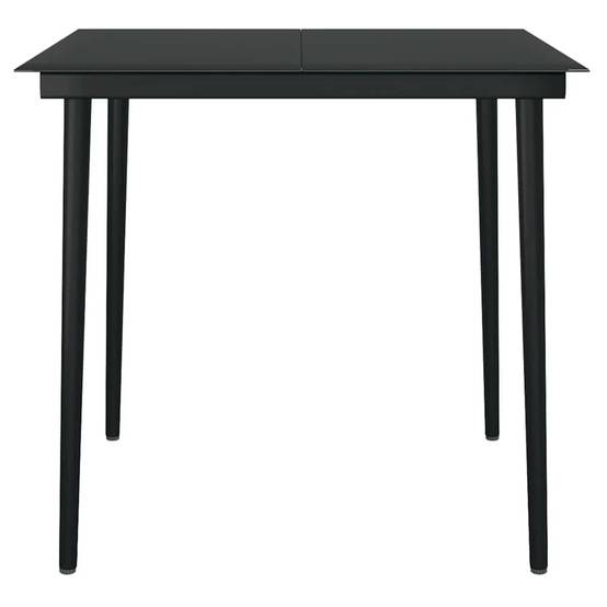 Petit Salon de Jardin 2 Personnes Résine Tressée Table Carrée avec Coussins Noir – ComfortXL Outdoor Living - Image 7