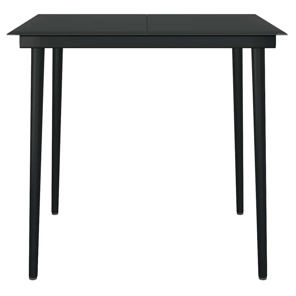 Petit Salon de Jardin 2 Personnes Résine Tressée Table Carrée avec Coussins Noir – ComfortXL Outdoor Living - Image 7