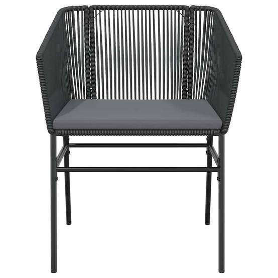 Petit Salon de Jardin 2 Personnes Résine Tressée Table Carrée avec Coussins Noir – ComfortXL Outdoor Living - Image 5