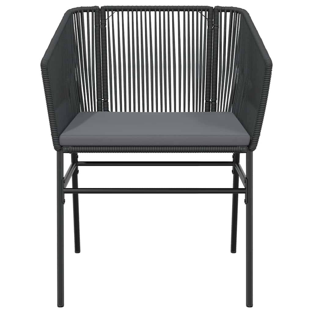 Petit Salon de Jardin 2 Personnes Résine Tressée Table Carrée avec Coussins Noir – ComfortXL Outdoor Living - Image 5