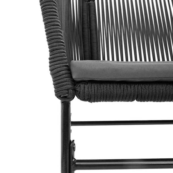 Petit Salon de Jardin 2 Personnes Résine Tressée Table Carrée avec Coussins Noir – ComfortXL Outdoor Living - Image 8