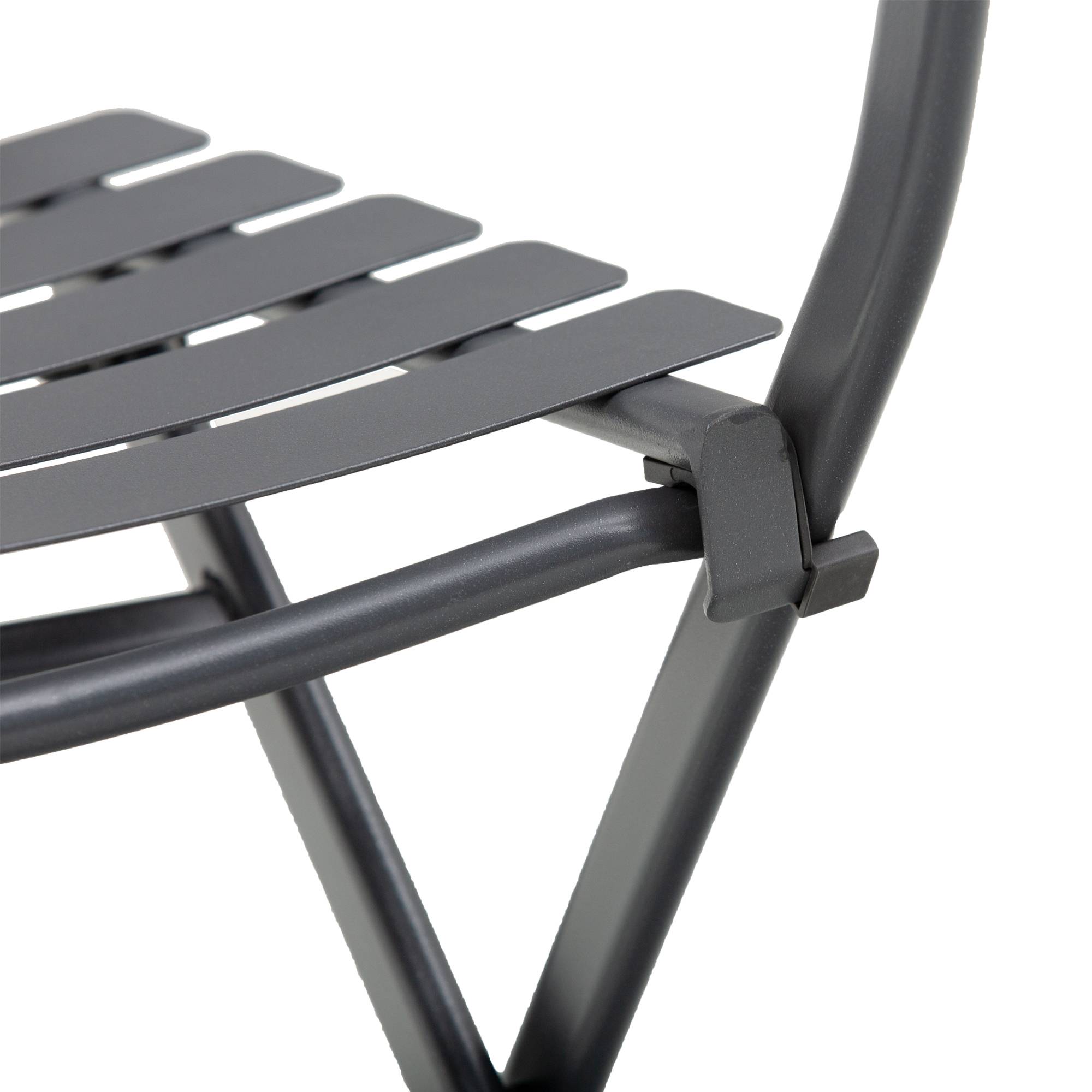Outsunny - Salon de jardin bistro pliable - table carrée dim. 60L x 60l x 71H cm avec 2 chaises - métal thermolaqué gris - Outsunny - Imagen 4