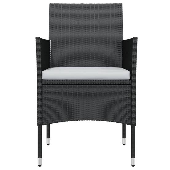 Table et Chaises de Jardin 4 Pers Résine Tressée Acier Extérieur Noir 5 pcs – ComfortXL Outdoor Living - Image 4