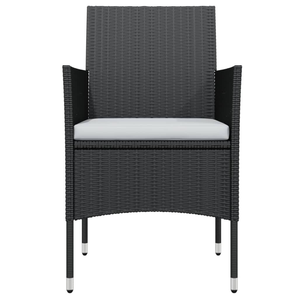Table et Chaises de Jardin 4 Pers Résine Tressée Acier Extérieur Noir 5 pcs – ComfortXL Outdoor Living - Image 4