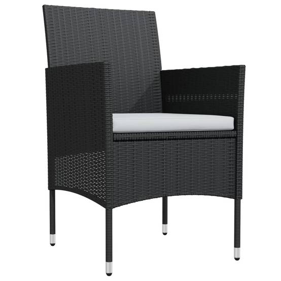 Table et Chaises de Jardin 4 Pers Résine Tressée Acier Extérieur Noir 5 pcs – ComfortXL Outdoor Living - Image 3