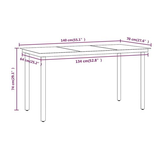 Table et Chaises de Jardin 4 Pers Résine Tressée Acier Extérieur Noir 5 pcs – ComfortXL Outdoor Living - Image 8