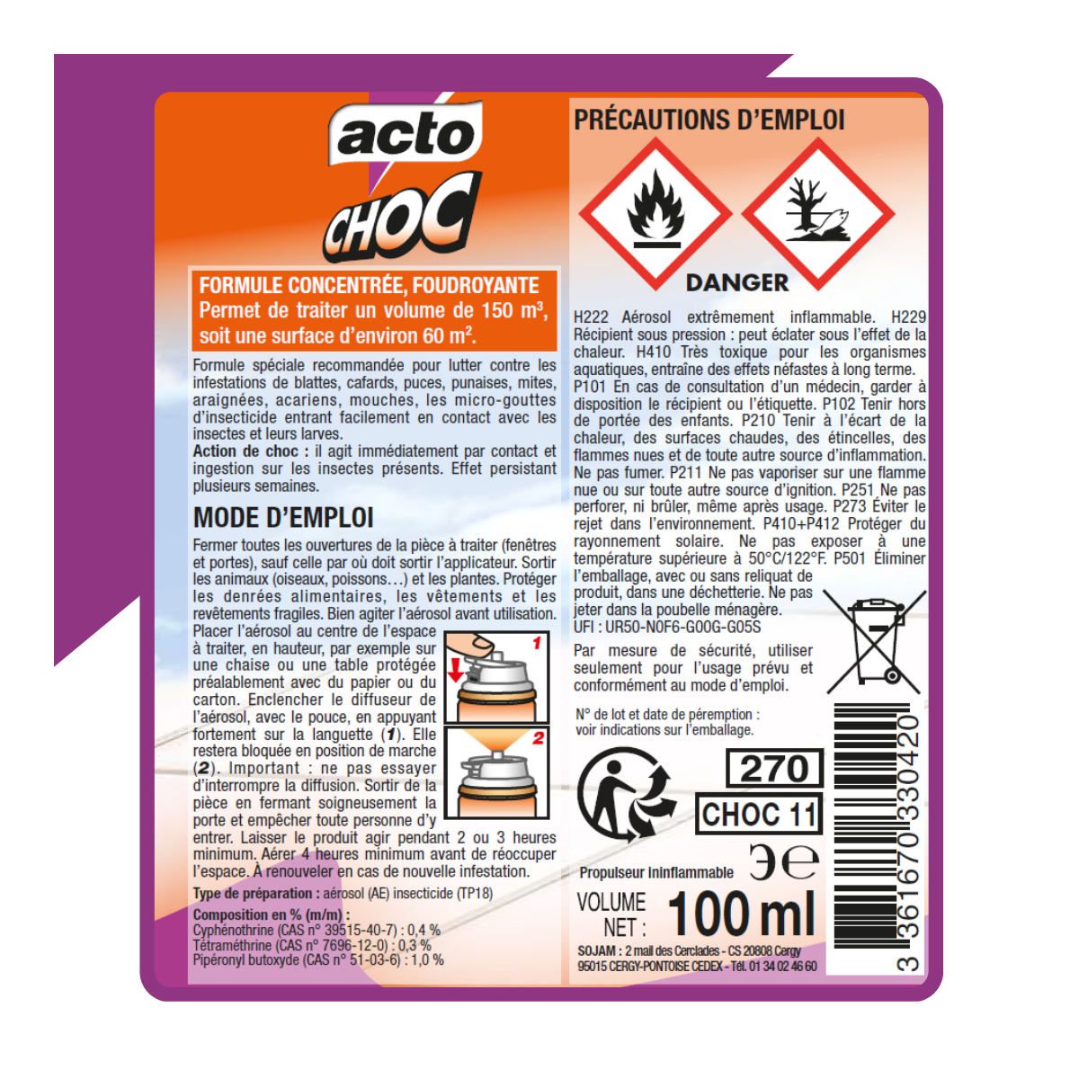 Multitanks - Lot de 2 Aérosols ACTO CHOC : Pour une Maison Sans Insectes - Image 4