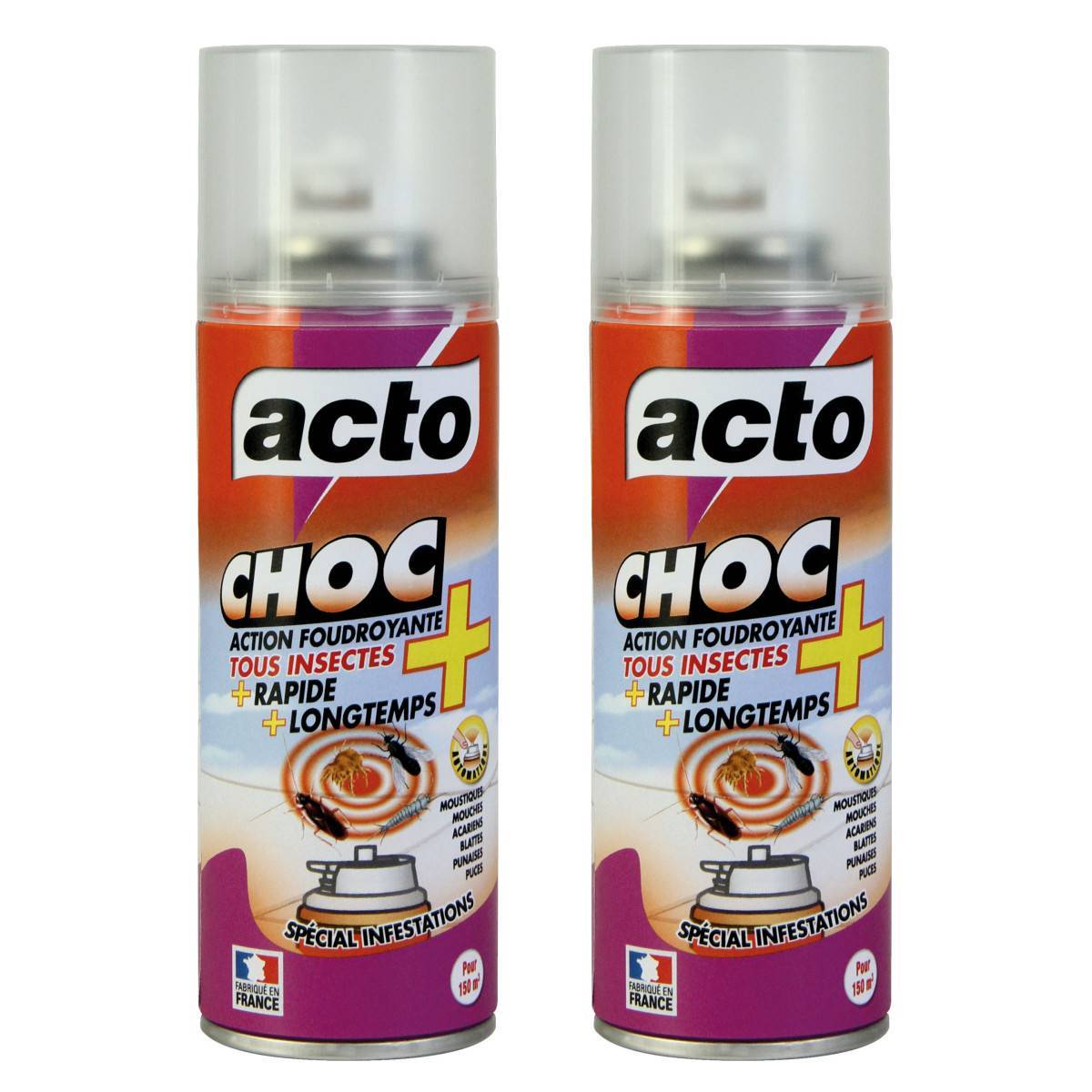 Multitanks - Lot de 2 Aérosols ACTO CHOC : Pour une Maison Sans Insectes - Image 1