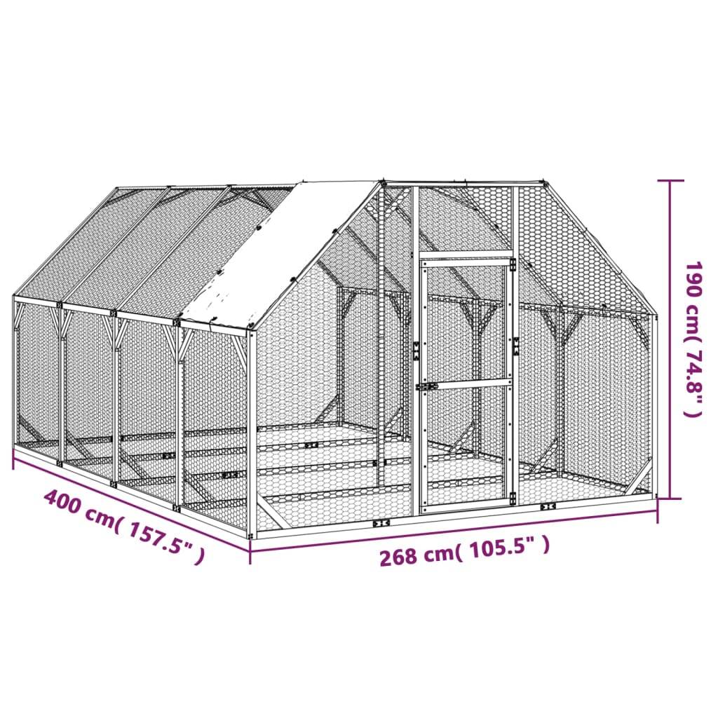 Vidaxl - Poulailler 268x400x190 cm Bois de pin massif imprégné vidaXL 3102990 - Imagen 3